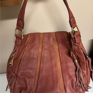 Aimee Kestenberg Terracotta and Tan Shoulder Bag